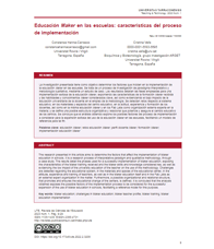 Educación maker en las escuelas: características del proceso de implementación.