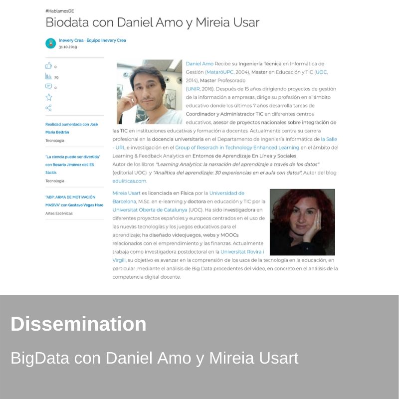 Dissemination - BigData con Daniel Amo y Mireia Usart