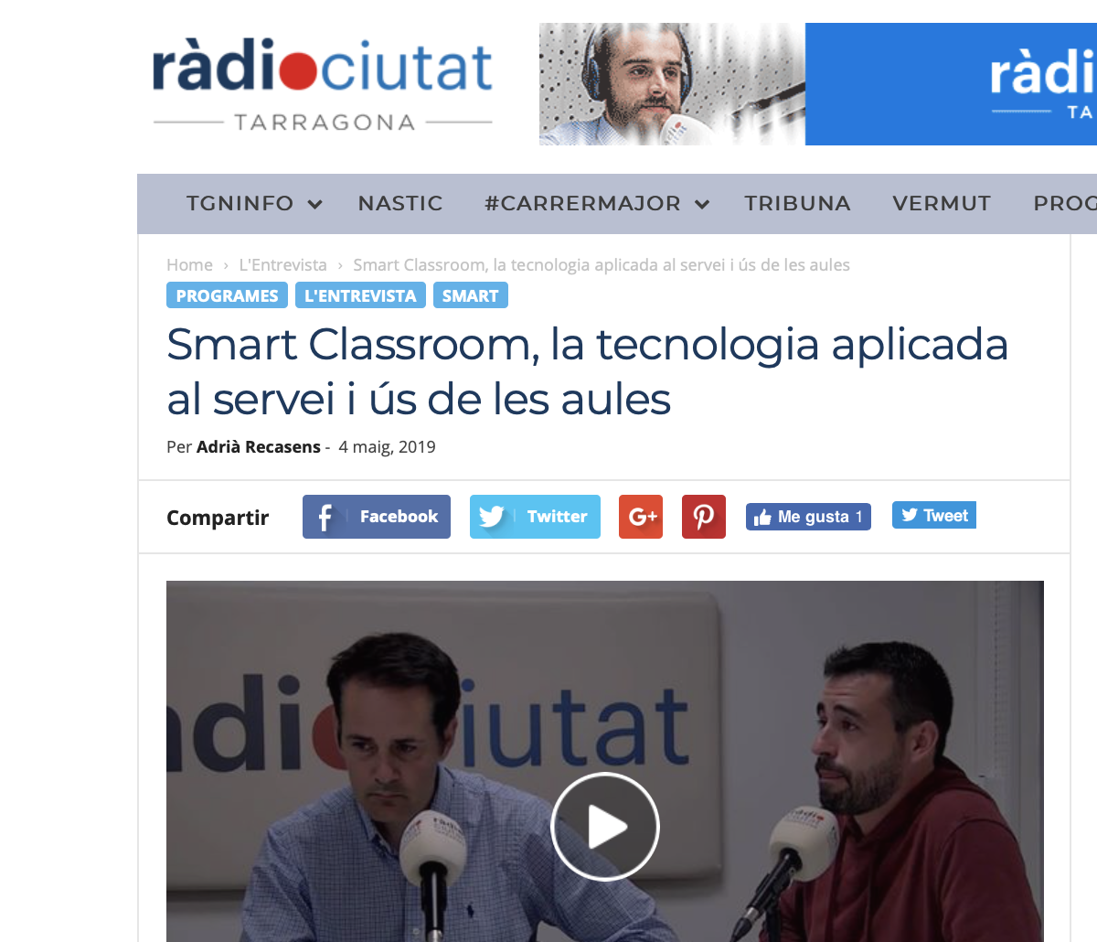 Entrevista Radio Ciutat de Tarragona