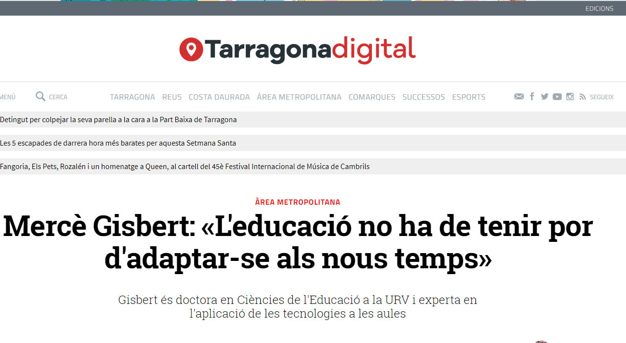 Journal Tarragona Digital: Technology, innovation and creativity applied to education