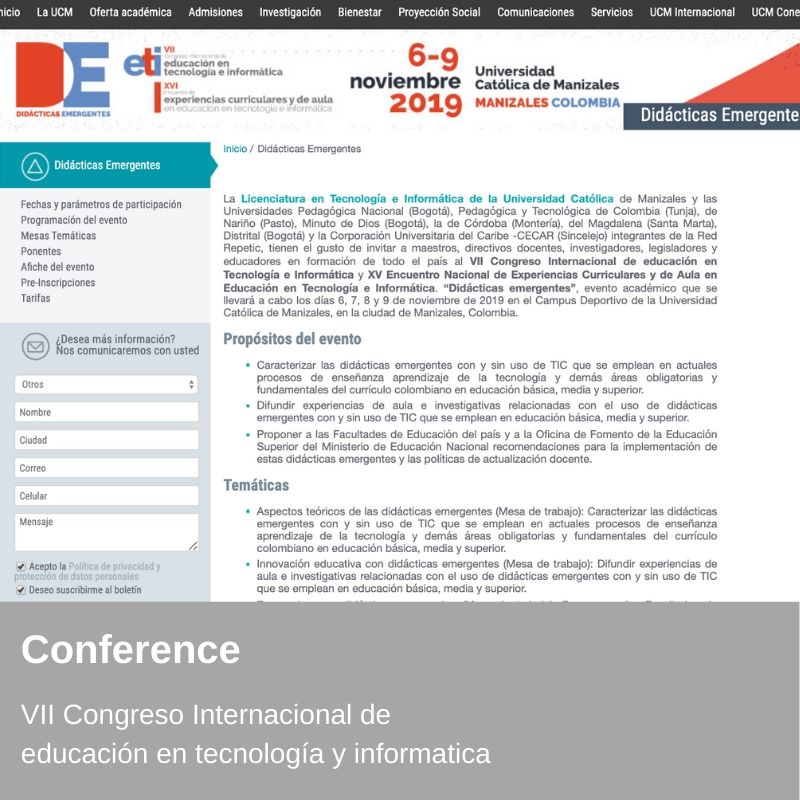 Conferència - VII Congreso Internacional de educación en tecnología y informatica