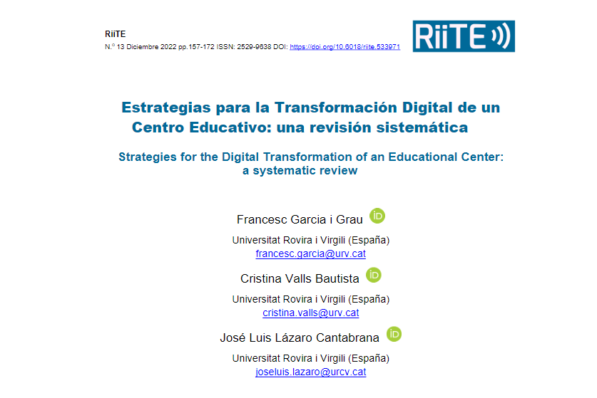 Estrategias para la Transformación Digital de un Centro Educativo: una revisión sistemática