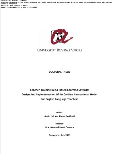 Teacher training in ict-based learning settings: design and implementation of an on-line instructional model for English language teachers