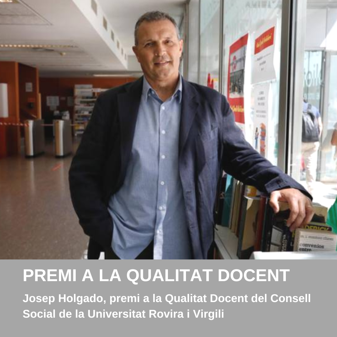 JOSEP HOLGADO, PREMI A LA QUALITAT DOCENT DEL CONSELL SOCIAL