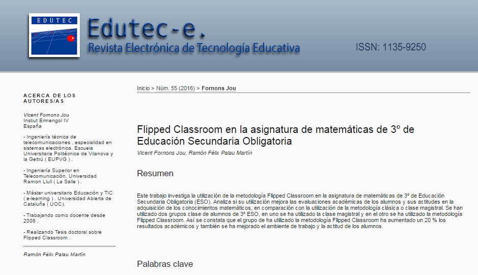 Análisis de la implementación de Flipped Classroom en las asignaturas instrumentales de 4º Educación Secundaria Obligatoria