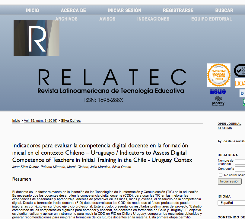 Indicadores para evaluar la competencia digital docente en la formación inicial en el contexto Chileno